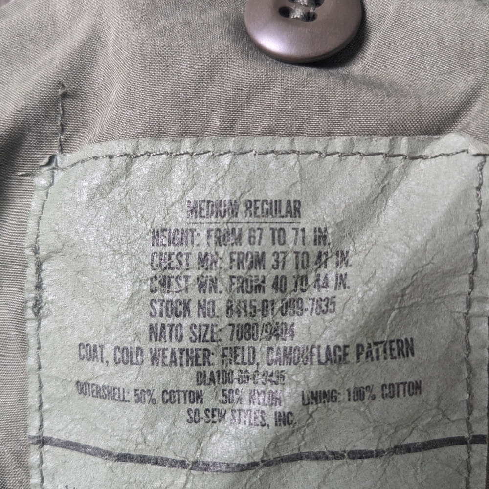 Military Issued Cold Weather Field Jacket - Picture 3 of 3